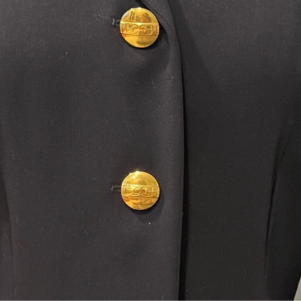Vintage Escada Margaretha Ley Virgin Wool Blazer With Ribbed Knit Sleeves & Back - Picture 2 of 13